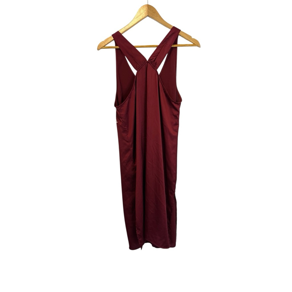 JOE FRESH Burgundy Long Side Slit Tank Sleep Slip Dress M - Picture 5 of 11